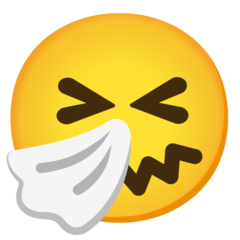 Jak wygląda emoji Kichająca twarz w Google.