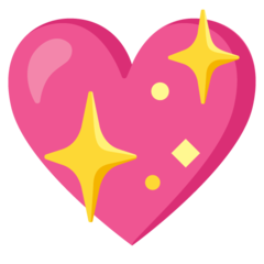 How Sparkling Heart emoji looks on Google.