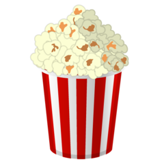 Hoe Popcorn emoji eruit ziet op Google.