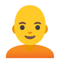 Hoe Volwassene: kaal emoji eruit ziet op Google.