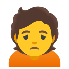 Bagaimana Orang marah emoji terlihat di Google.