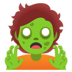 Hoe Zombie emoji eruit ziet op Google.