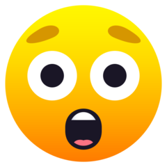 Hvordan Overrasket ansigt emoji ser ud på Joypixels.