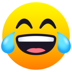 Come Faccina con lacrime di gioia emoji appare su Joypixels.