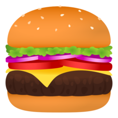 Bagaimana Hamburger emoji terlihat di Joypixels.