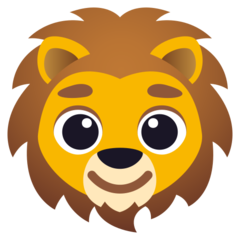 Bagaimana Singa emoji terlihat di Joypixels.