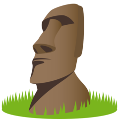 Hoe Moai-beeld emoji eruit ziet op Joypixels.