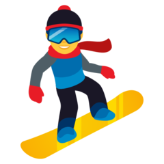 Hvordan Snowboarder emoji ser ud på Joypixels.