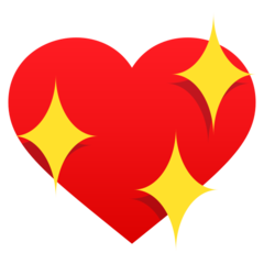 How Sparkling Heart emoji looks on Joypixels.