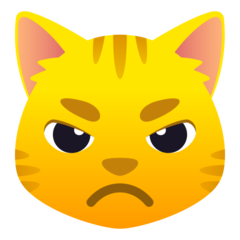 Bagaimana Wajah kucing marah emoji terlihat di Joypixels.