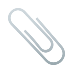 Hoe Paperclip emoji eruit ziet op Joypixels.