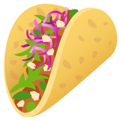 Hvordan Taco emoji ser ud på Joypixels.