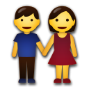 Come Uomo e donna che si tengono per mano emoji appare su Lg.