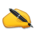 Jak wygląda emoji Pisząca dłoń w Lg.