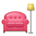 Come Divano e lampada emoji appare su Lg.