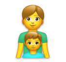 Come Famiglia: uomo e bambino emoji appare su Lg.