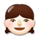 Jak wygląda emoji Dziewczynka: karnacja jasna w Lg.