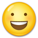 Come Faccina con un gran sorriso e occhi spalancati emoji appare su Lg.