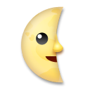 Come Faccina ultimo quarto di luna emoji appare su Lg.