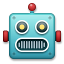 Come Faccina di robot emoji appare su Lg.