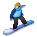 Hvordan Snowboarder emoji ser ud på Lg.