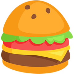 Bagaimana Hamburger emoji terlihat di Messenger.