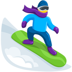 Hvordan Snowboarder emoji ser ud på Messenger.