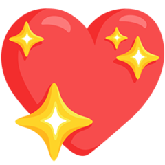 How Sparkling Heart emoji looks on Messenger.