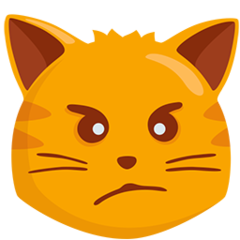 Bagaimana Wajah kucing marah emoji terlihat di Messenger.