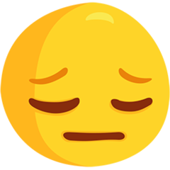 Bagaimana Wajah merenung emoji terlihat di Messenger.