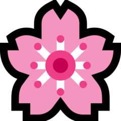 Bagaimana Sakura emoji terlihat di Microsoft.