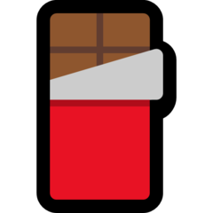 Hoe Chocoladereep emoji eruit ziet op Microsoft.