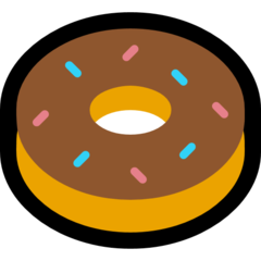 Bagaimana Donat emoji terlihat di Microsoft.