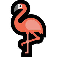 Hvordan Flamingo emoji ser ud på Microsoft.