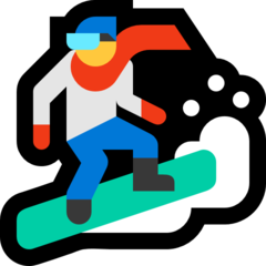 Hvordan Snowboarder emoji ser ud på Microsoft.