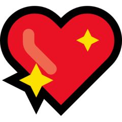 How Sparkling Heart emoji looks on Microsoft.