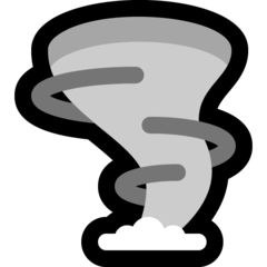 Bagaimana Tornado emoji terlihat di Microsoft.