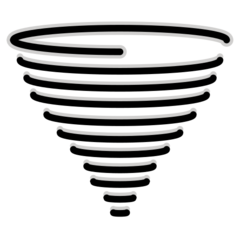 Bagaimana Tornado emoji terlihat di Openmoji.