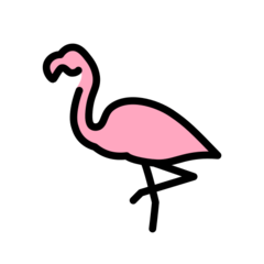 Hvordan Flamingo emoji ser ud på Openmoji.