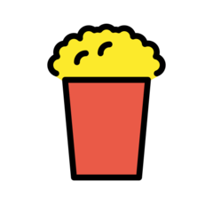 Hoe Popcorn emoji eruit ziet op Openmoji.