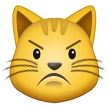 Bagaimana Wajah kucing marah emoji terlihat di Samsung.