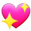 How Sparkling Heart emoji looks on Samsung.