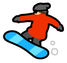 Hvordan Snowboarder emoji ser ud på Softbank.