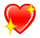 How Sparkling Heart emoji looks on Softbank.