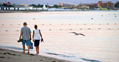 Holidaymakers on the Black Sea in Yevpatoriya