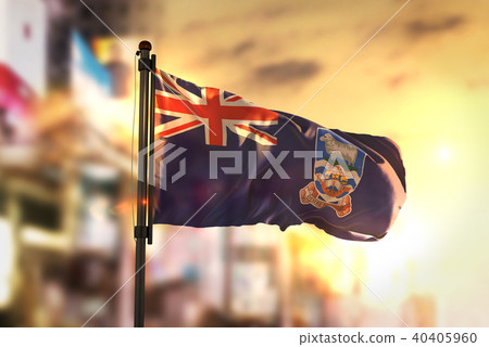 Falkland Islands Flag Against City Blurred 40405960