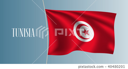 Tunisia waving flag vector illustration 40480201