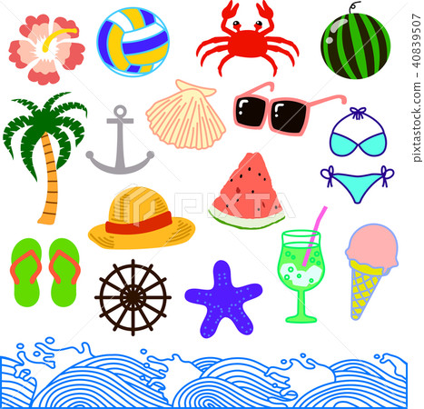 Summer illustration set 40839507