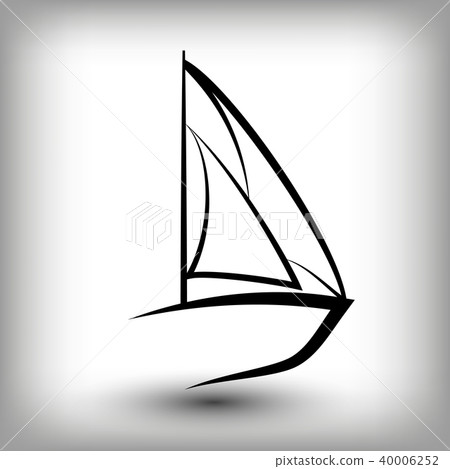 Yacht  logo templates. Sail boat silhouettes. 40006252