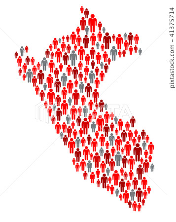 Peru map People Population. Vector illustration 41375714